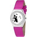 Femmes sur Grenoble : Montre Sc Crystal MF316-OISEAU-CHAT+BRACELET006-FUSHIA