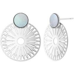 Boucles oreilles Sc Boh&egrave;me B2506-ARGENT-NACRE Argent&eacute;