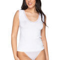 Autres types de lingerie sur Grenoble : Maillots de corps Luna Splendida Top sans manches col V Cotton Touch Splendida Blanc