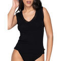 Autres types de lingerie sur Grenoble : Maillots de corps Luna Splendida Top sans manches col V Cotton Touch Splendida Noir
