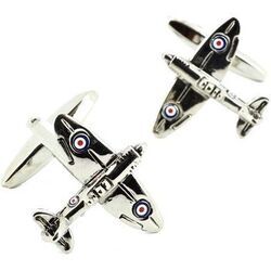 Boutons de manchettes Cravate Avenue Signature Boutons de manchette spitfire Gris argent Argent&eacute;