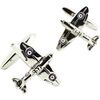 Boutons de manchettes Cravate Avenue Signature Boutons de manchette spitfire Gris argent Argent&eacute;