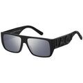 Lunettes sur Grenoble : Lunettes de soleil Marc Jacobs MARC LOGO 096/S Lunettes de soleil, Noir/Argent, 57 mm