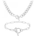 Parures Sc Crystal B3146-ARGENT+B3180-ARGENT Argent&eacute;