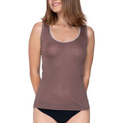 Maillots de corps Luna Splendida Top d&eacute;bardeur Cashmere Touch Splendida Marron