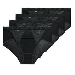 Culottes & slips Sloggi CHIC MIDI PACK X4 Noir