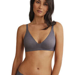 Triangles / Sans armatures Selmark Soutien-gorge triangle pr&eacute;form&eacute; plongeant coques amovibles Gris