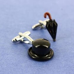 Boutons de manchettes Tony & Paul Boutons de manchette Chapeau melon Rouge