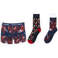Boxers Jack & Jones LOT BOXER + 2 PAIRES DE CHAUSSETTES - NAVY BLAZER - M Multicolore