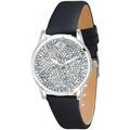 Montre Sc Crystal MF496-BLANC+BRACELET004-20-NOIR Argent&eacute;