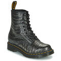 Sports d'hiver sur Grenoble : Boots Dr. Martens 1460 GUNMETAL WILD CROC EMBOSS
