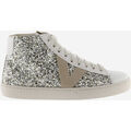 Baskets montantes Victoria BOTTINE BERLIN PAILLETTES CUIR CRO&Ucirc;TE DE CUIR 1126189 Gris Grenoble