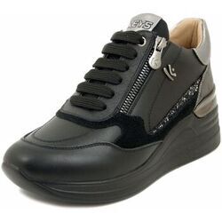 Baskets Keys Femme Chaussures, Baskets en cuir – k9812 Noir