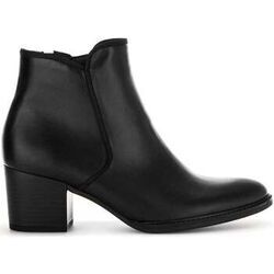 Bottines Gabor Bottines en cuir &agrave; talon block d&eacute;croch&eacute; Noir