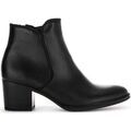 Bottes femme sur Grenoble : Bottines Gabor Bottines en cuir &agrave; talon block d&eacute;croch&eacute; Noir