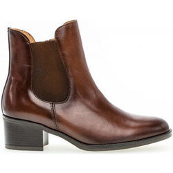Bottines Gabor Bottines en cuir lisse &agrave; talon bloc Marron