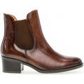 Bottines Gabor Bottines en cuir lisse &agrave; talon bloc Marron Grenoble