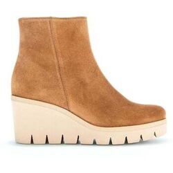 Bottines Gabor Bottines en cuir &agrave; talon compens&eacute; Marron