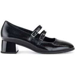 Chaussures escarpins Gabor Escarpins en cuir &agrave; talon block d&eacute;croch&eacute; Noir