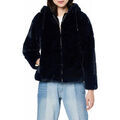 Manteau Kaporal Manteau Effet Fourrure Capuche Femme DAMAS Bleu Sombre Grenoble