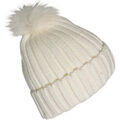 Bonnet Chapeau-Tendance Bonnet tress&eacute; &agrave; pompon VINCHY Blanc
