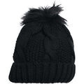 Bonnet Chapeau-Tendance Bonnet tress&eacute; &agrave; pompon VINCHY Noir