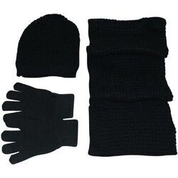 Bonnet Chapeau-Tendance Bonnet, &eacute;charpe et gants CORINA Noir