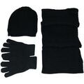 Bonnet Chapeau-Tendance Bonnet, &eacute;charpe et gants CORINA Noir