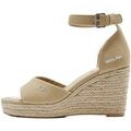 Chaussures escarpins Pepe jeans Compens&eacute;es en toile Maida bass Ref 53030 Sand Beige