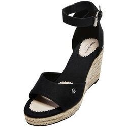 Chaussures escarpins Pepe jeans Compens&eacute;es en toile Maida Bass Ref 53030 Black Noir