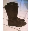 Boots chass&eacute; crois&eacute; bottines nubuck Marron
