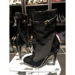 Bottines Topshop Bottines &agrave; talon en cuir et Su&eacute;d&eacute; noires,marque topshop taille