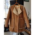Manteau Cache Cache Manteau Cache Cache effet cuir peau retourn&eacute;e Marron Grenoble