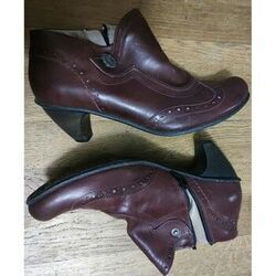 Bottines Dkode bottines cuir bordeaux &agrave; jolis talons Bordeaux