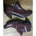 Bottines Dkode bottines cuir bordeaux &agrave; jolis talons Bordeaux