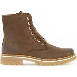 Bottines Gabor Bottines &agrave; lacets en cuir &agrave; talon d&eacute;croch&eacute; Marron