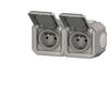 Prise de courant double horizontal 16A 2P+T Legrand Plexo? grise compl&egrave;te