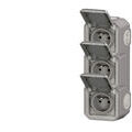 Prise de courant triple vertical 16A 2P+T Legrand Plexo? grise compl&egrave;te