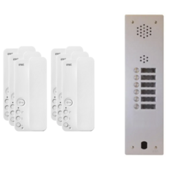 Kit interphone 1 rang&eacute;e avec 6 combin&eacute;s URMET Collectif