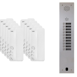 Kit interphone 1 rang&eacute;e avec 10 combin&eacute;s URMET Collectif
