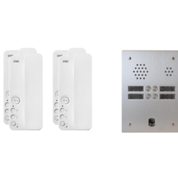 Kit interphone 2 rang&eacute;es avec 4 combin&eacute;s URMET Collectif