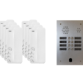 Kit interphone 2 rang&eacute;es avec 8 combin&eacute;s URMET Collectif