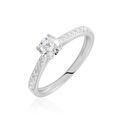 Histoire d'Or Bague Solitaire Hemera Or Blanc Diamant Synthetique