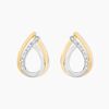 Histoire d'Or Boucles D'oreilles Puces Marilynn Or Bicolore Diamant Blanc