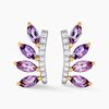 Histoire d'Or Boucles D'oreilles Puces Tiara Or Jaune Am&eacute;thyste Oxyde De Zirconium