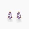 Histoire d'Or Boucles D'oreilles Puces Goutte Or Jaune Am&eacute;thyste