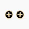 Histoire d'Or Boucles D'oreilles Puces Talisman Or Jaune Agate Diamant