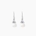 Histoire d'Or Boucles D'oreilles Pendantes Taissia Or Blanc Perle Culture Et Oxyde