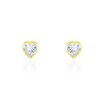 Histoire d'Or Boucles D'oreilles Puces Coeur Serti Clos Or Jaune Oxyde De Zirconium