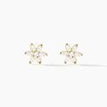 Boucles d'oreille sur Grenoble : Histoire d'Or Boucles D'oreilles Puces Clea Fleur Or Jaune Oxyde De Zirconium